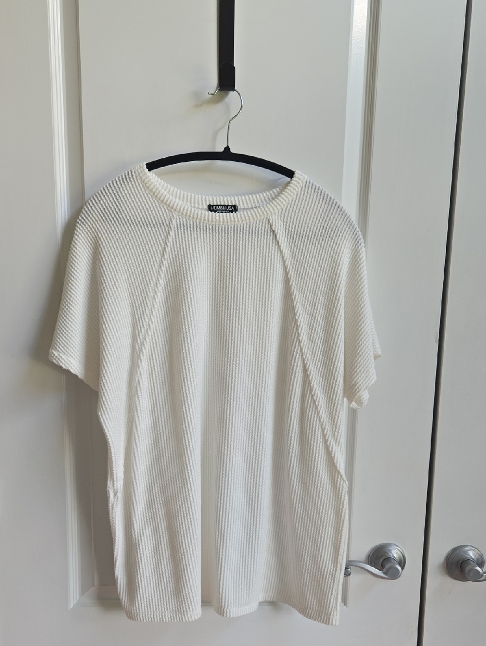 Heimish U.S.A Ribbed Knit Short Sleeve Top